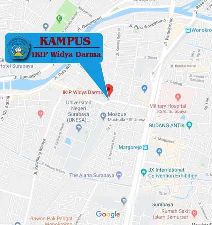 Map Location (Google Map) IKIP Widya Darma Surabaya Nomor